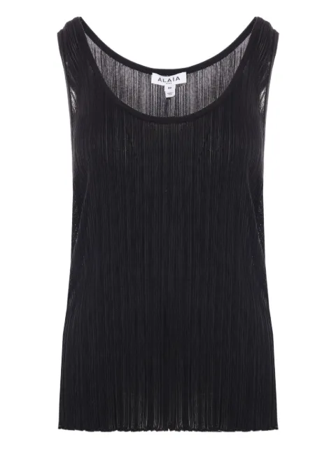 Alaïa scoop-neck pleated tank top Black AA9H11126M886
