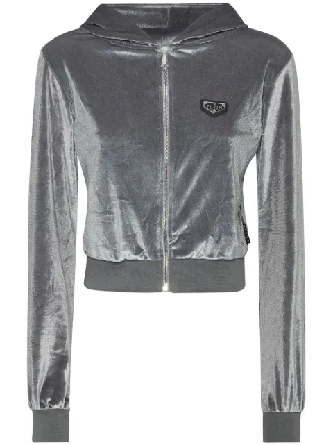 Philipp Plein Crystal Signature hoodie Grey UADCWJB1809PTE003N
