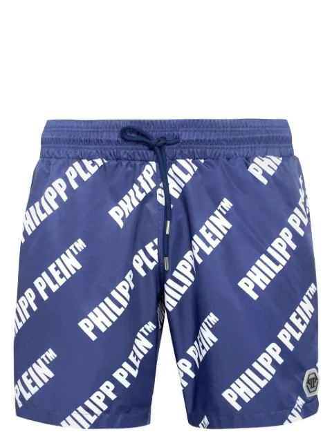 Philipp Plein logo-print swim shorts Blue UADCMMX0192PNY002N