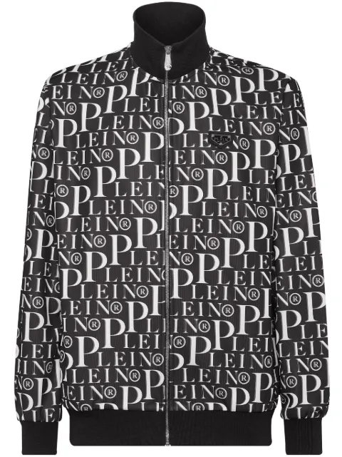 Philipp Plein graphic print jogging jacket Black UADCMJB3570PTE003N