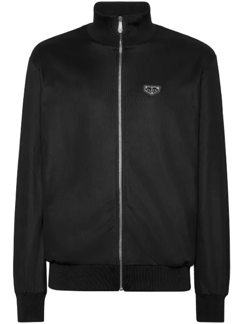 Philipp Plein logo patch zipped jacket Black UADCMJB3568PTE003N