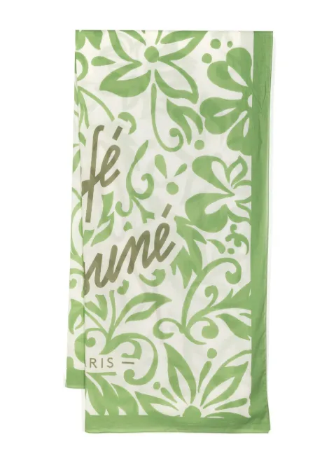 Maison Kitsuné floral-print cotton scarf Green SPCKHSMU06201M164