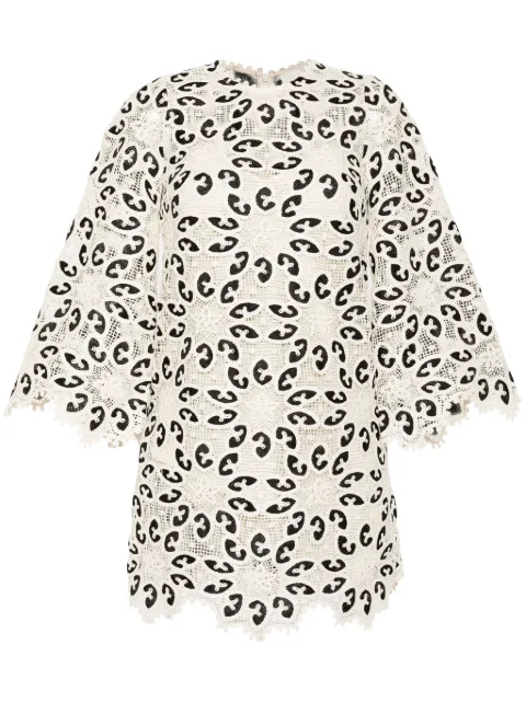 ZIMMERMANN Ottie bobbin-lace mini dress Neutrals 1238DSS242