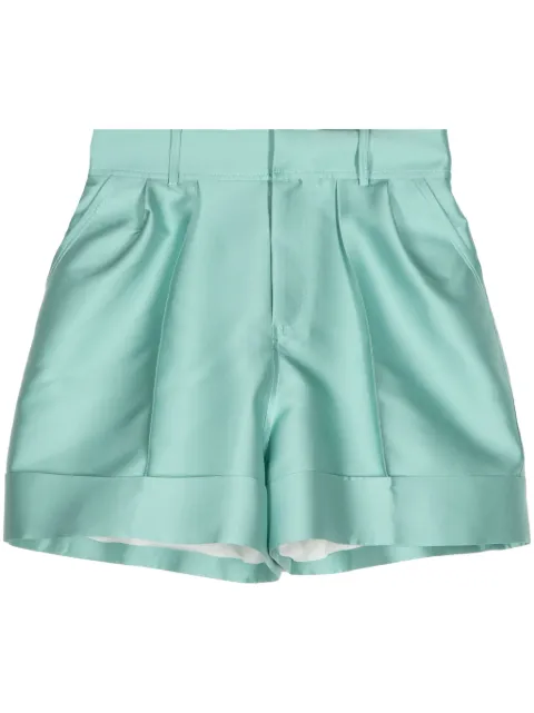 Dice Kayek satin-finish mini shorts Green P323A