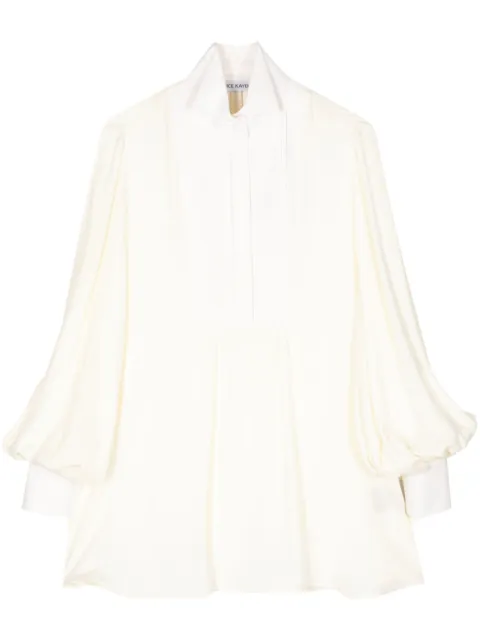 Dice Kayek wingtip-collar silk shirt White C647