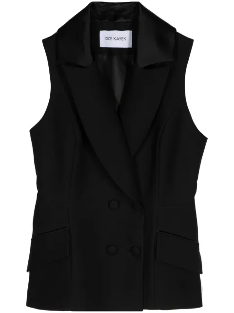 Dice Kayek peplum double-breasted vest Black V577