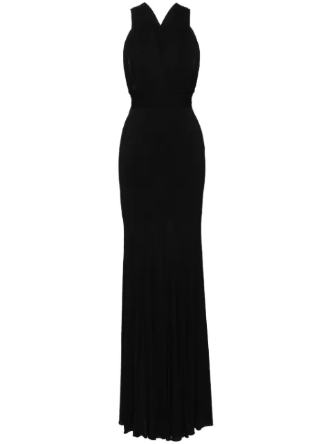 Herve L. Leroux pleated fishtail gown Black 122372