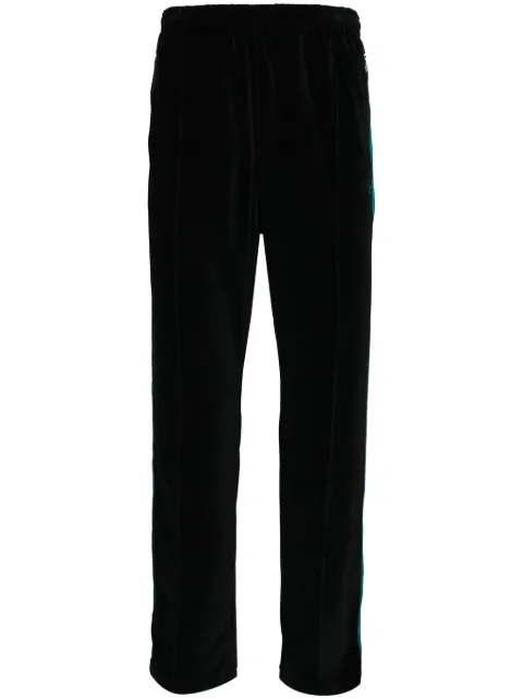 Needles logo-embroidered velour track pants Black OT235