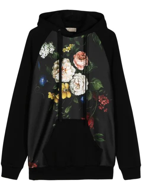 Elie Saab floral-print hoodie Black 15706