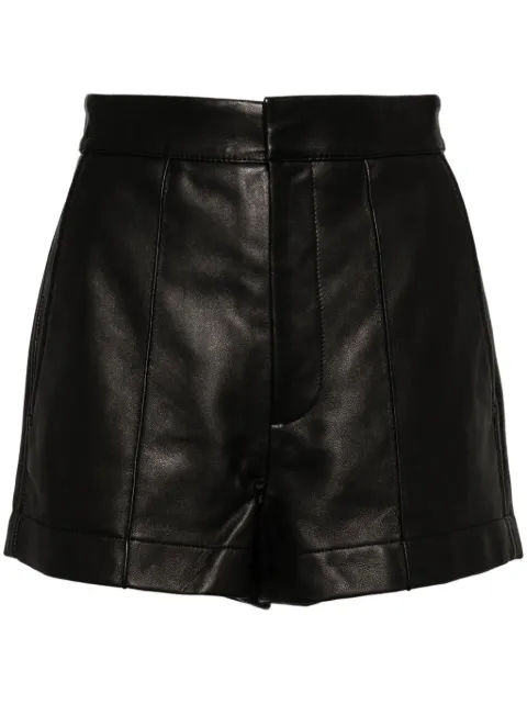Maticevski High-waisted leather shorts Black PA5230