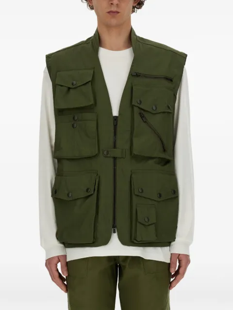 Needles cotton-blend military vest Green OT091