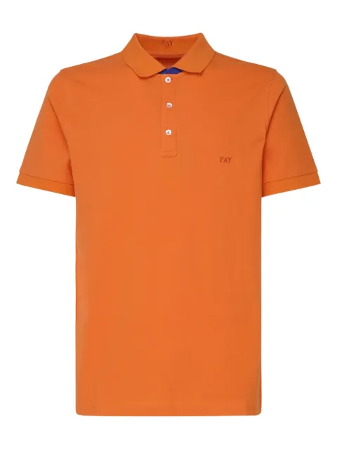 Fay embroidered cotton polo shirt Orange NPMB248135STDW