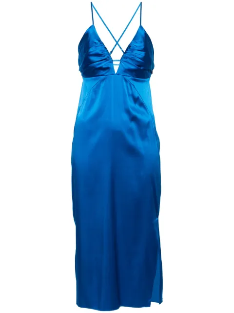 Calvin Klein V-neck satin midi dress Blue K20K206700