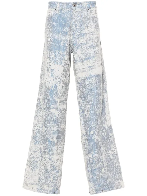 PDF dust-effect straight-leg jeans Blue DFPPANTSGF052G0004