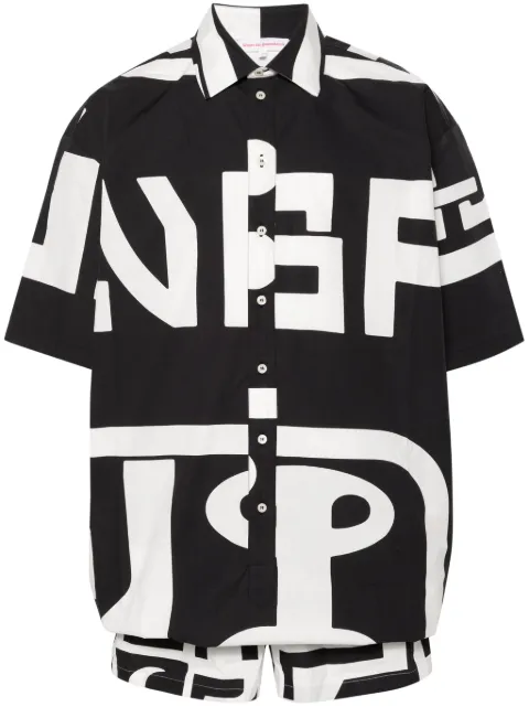 Walter Van Beirendonck Shirt Combi Shorts playsuit Black 4002