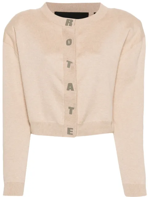 ROTATE BIRGER CHRISTENSEN logo-lettering cardigan Neutrals 1125452381