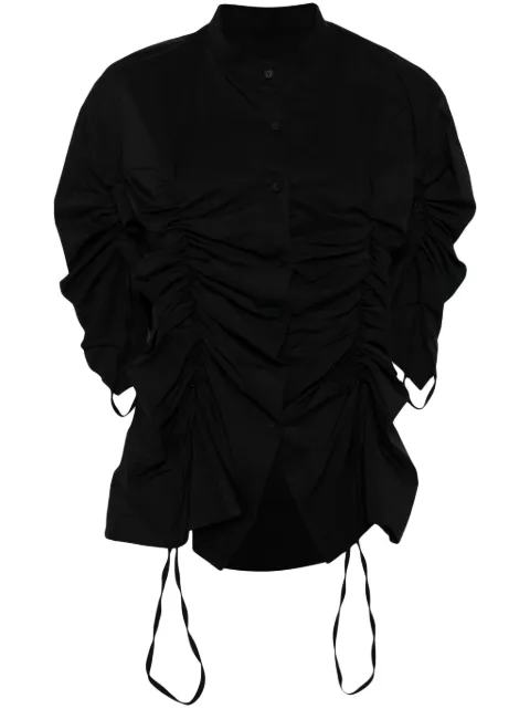 Besfxxk spread-collar ruched shirt Black DHSS2400BK