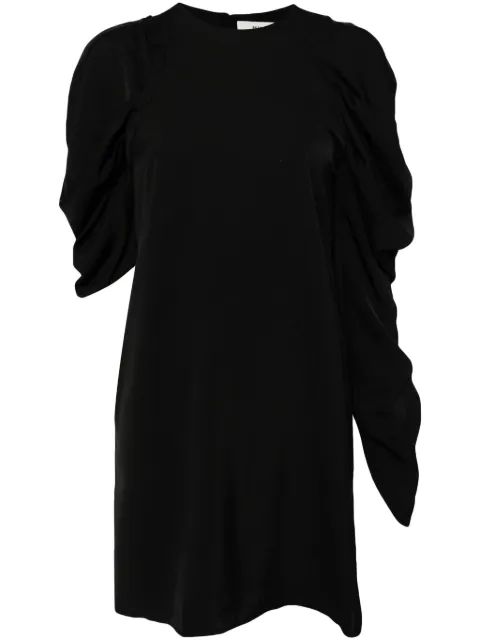 Besfxxk draped asymmetric dress Black DMD2400