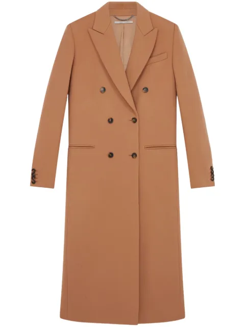 Stella McCartney notched-lapel wool coat Brown 6600873CU850