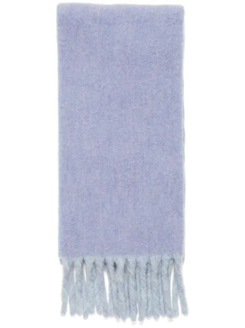 Acne Studios fringed logo scarf Blue CA0343