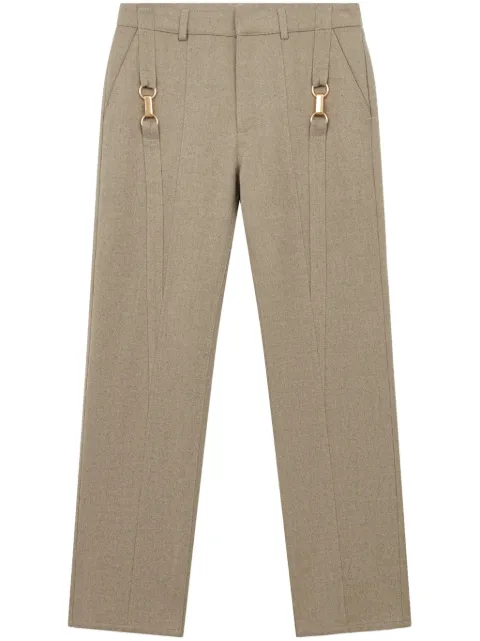 Stella McCartney hardware-detail flannel wool trousers Neutrals 6402083CU703