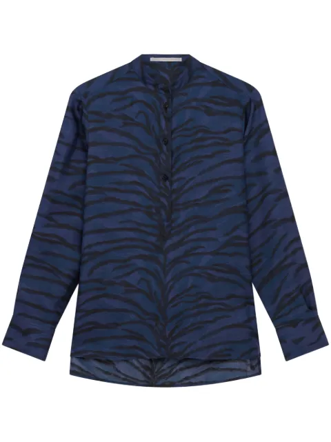Stella McCartney tiger-print silk shirt Blue 6200393ES210