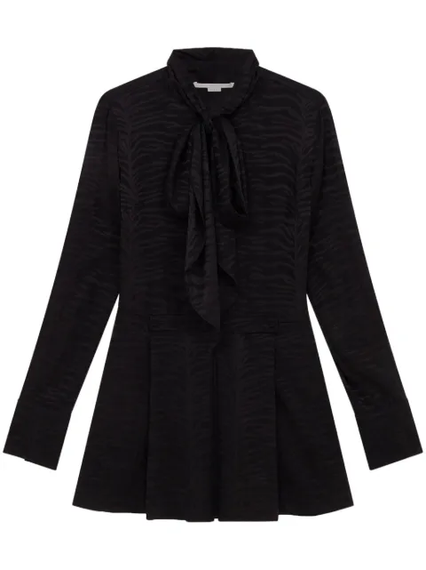 Stella McCartney tiger-print organic silk minidress Black 6A04093EJ200