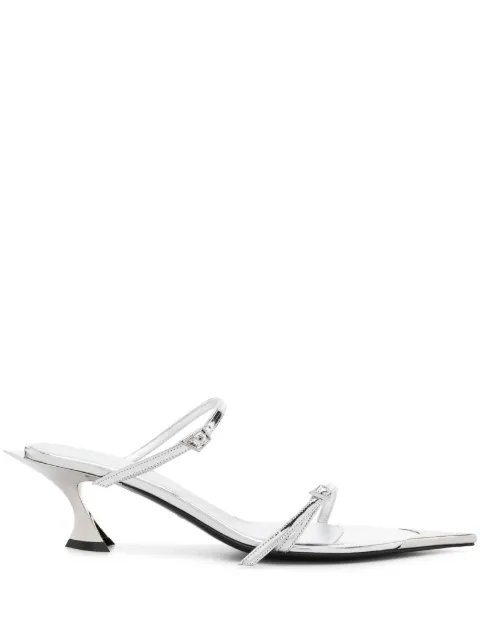 Mugler metallic leather sandals Silver MUSS24SC024