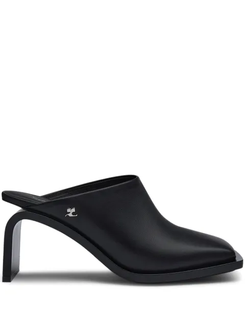 Courrèges Stream 75mm leather mules Black 224SPP012CV0027