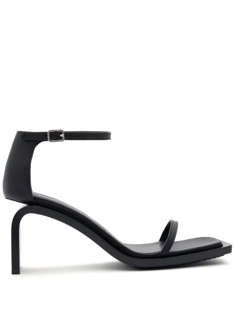 Courrèges Stream 85mm leather sandals Black 224SSD013CV0027