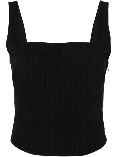 SAMSOE SAMSOE Salot pinstriped crop top Black F24100048