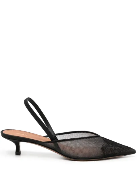 NEOUS 40mm lace-detailing slingback pumps Black 00429XT01PA01IRENALACE