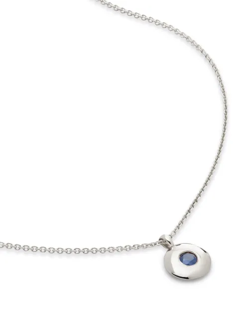 Monica Vinader September sapphire pendant necklace Silver SSNKBSNLBSF