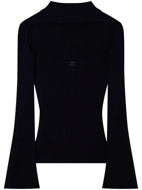 Courrèges cut-out ribbed jumper Black 224MPU160FI0001