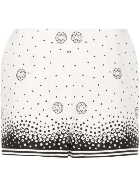 Elie Saab monogram-print cotton shorts White P0018PPO005