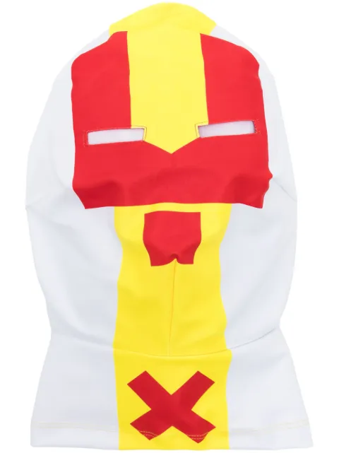 Walter Van Beirendonck graphic-print face mask White 7003COSMICDANCERMORPHMASK