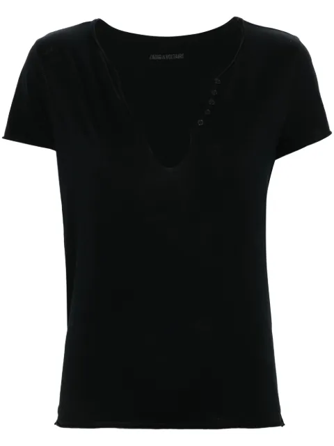 Zadig&Voltaire tuni Henley T-shirt Black JWTN00447