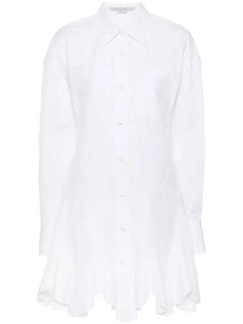 Stella McCartney logo-embroidered poplin mini dress White 6A0366SMA90