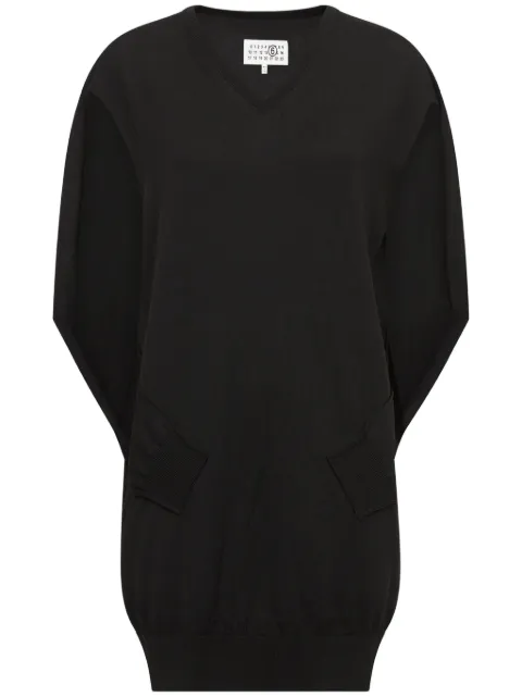 MM6 Maison Margiela V-neck cape-design minidress Black S62DA0025M13012