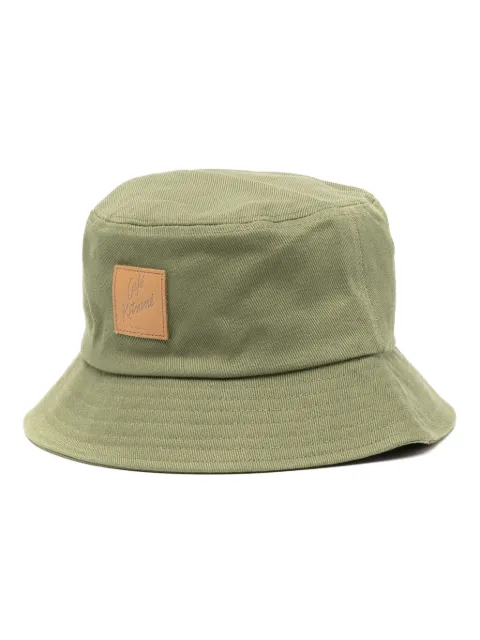 Maison Kitsuné logo-appliqué cotton bucket hat Green SPCKHSMU06101P325