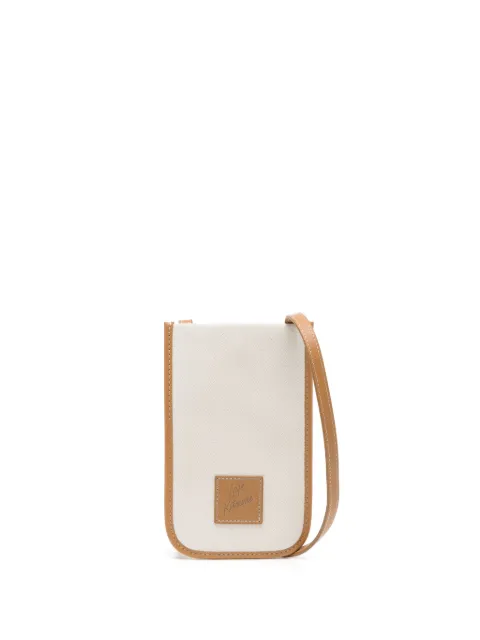 CAFÉ KITSUNÉ logo-appliqué canvas shoulder bag Neutrals SPCKHSMU05301