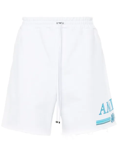 AMIRI rubberised-logo cotton shorts White PS24MJL031