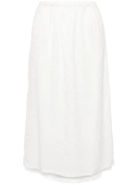 tout a coup satin midi skirt White S167AU4