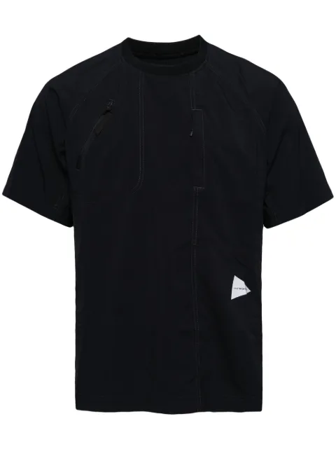 and Wander contrast-stitching panelled T-shirt Blue 5744154122