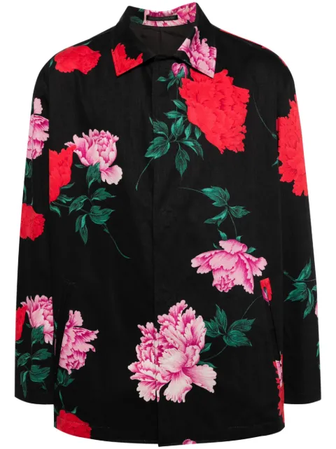 Yohji Yamamoto floral-print shirt jacket Black HSY05020