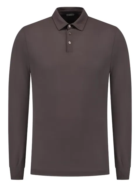 Zanone long-sleeve polo shirt Brown 811819ZG380Z1094