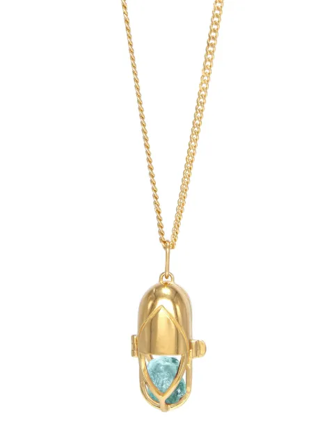 Capsule Eleven Aquamarina statement-pendant necklace Gold CAPSULECRYSTALLOCKETPENDANTGOLDAQUAMARINE