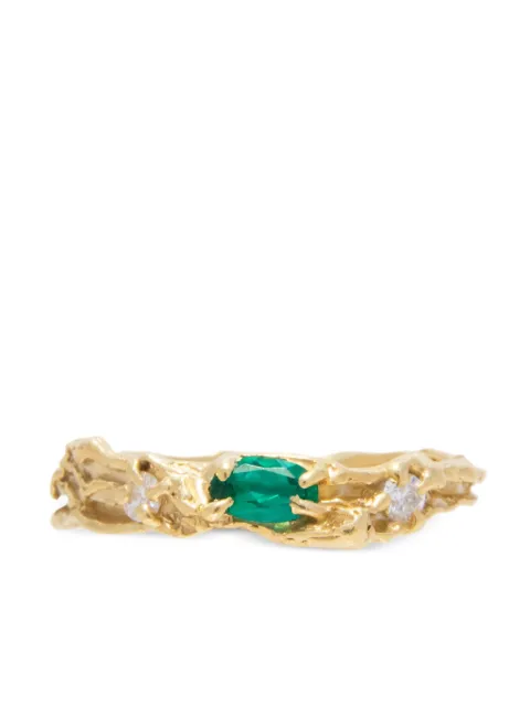 LOVENESS LEE Rosea rings Gold ROSEAEMERALDMOISSANITEGOLDRING