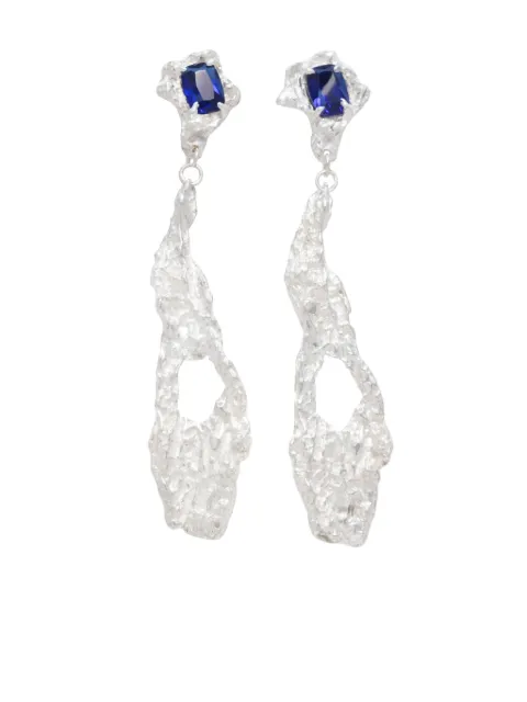 LOVENESS LEE Ceciliae drop earrings Silver CECILIAESAPPHITEARGENTIEARRINGS