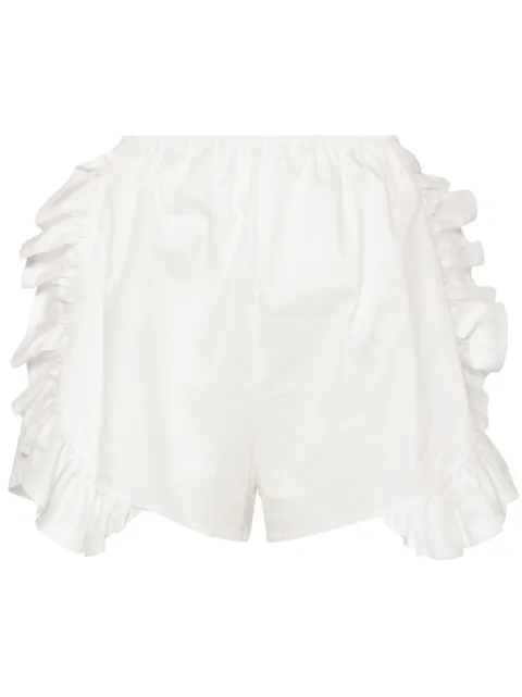 Ioana Ciolacu Peony ruffle-trim cotton shorts White IC24SP01